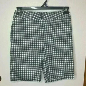 Nike Golf Shorts Women Small Blue Gray Plaid‎ Drifit Outdoor Casual
